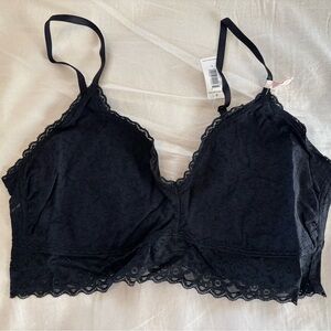 NWT Gap Factory Lace Bralette, Black
